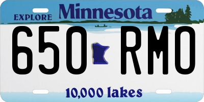 MN license plate 650RMO