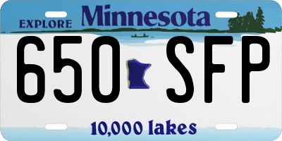 MN license plate 650SFP