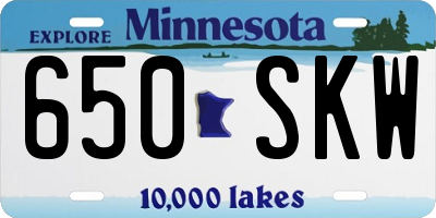 MN license plate 650SKW