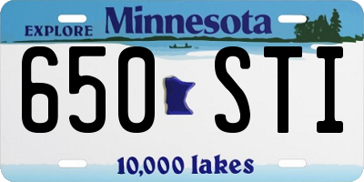 MN license plate 650STI