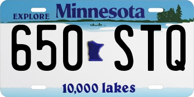 MN license plate 650STQ
