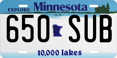 MN license plate 650SUB