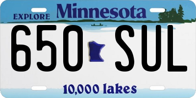 MN license plate 650SUL