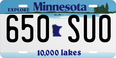 MN license plate 650SUO