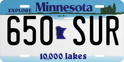 MN license plate 650SUR