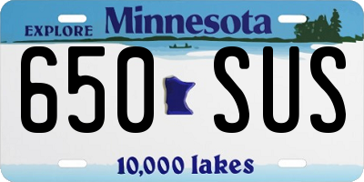MN license plate 650SUS