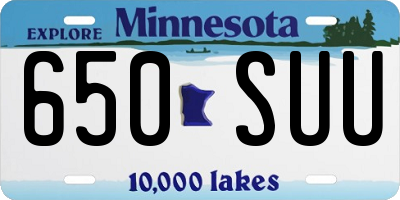 MN license plate 650SUU