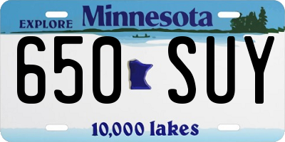 MN license plate 650SUY