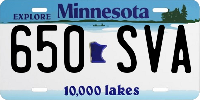 MN license plate 650SVA