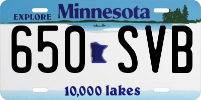 MN license plate 650SVB