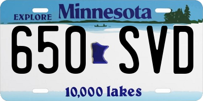 MN license plate 650SVD