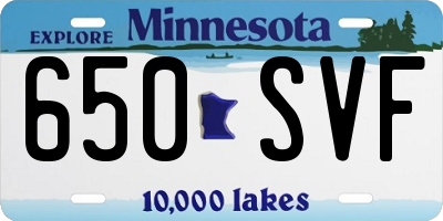 MN license plate 650SVF