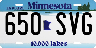MN license plate 650SVG