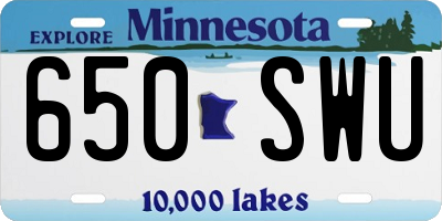 MN license plate 650SWU