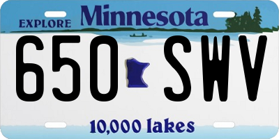 MN license plate 650SWV