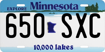 MN license plate 650SXC