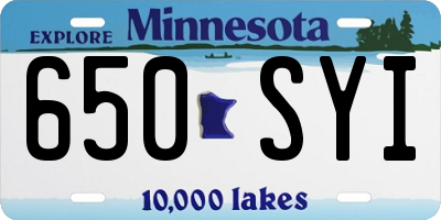 MN license plate 650SYI