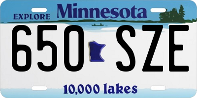 MN license plate 650SZE