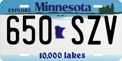 MN license plate 650SZV