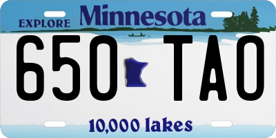 MN license plate 650TAO