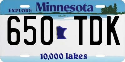 MN license plate 650TDK