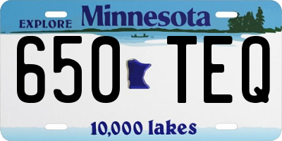 MN license plate 650TEQ