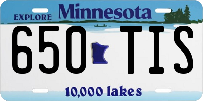MN license plate 650TIS