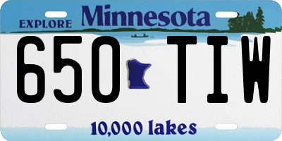 MN license plate 650TIW