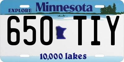 MN license plate 650TIY