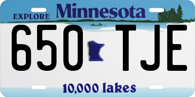 MN license plate 650TJE