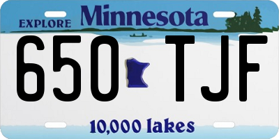 MN license plate 650TJF
