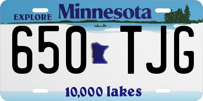MN license plate 650TJG