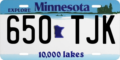 MN license plate 650TJK