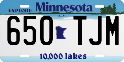 MN license plate 650TJM