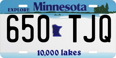 MN license plate 650TJQ