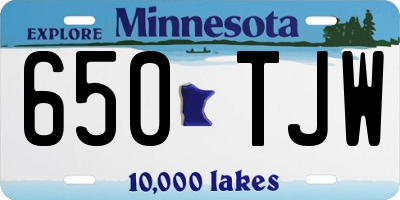 MN license plate 650TJW