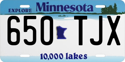 MN license plate 650TJX