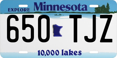 MN license plate 650TJZ