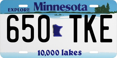 MN license plate 650TKE