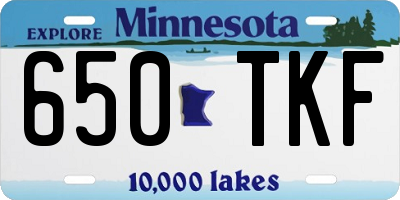 MN license plate 650TKF