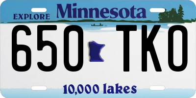 MN license plate 650TKO