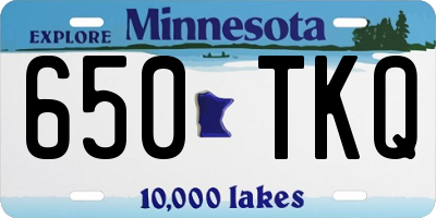 MN license plate 650TKQ