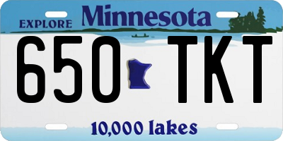 MN license plate 650TKT