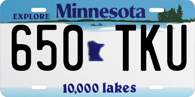 MN license plate 650TKU