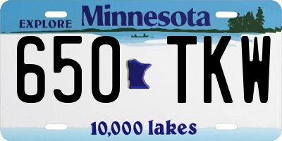 MN license plate 650TKW