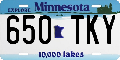 MN license plate 650TKY