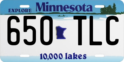 MN license plate 650TLC
