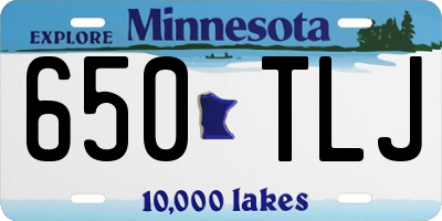 MN license plate 650TLJ