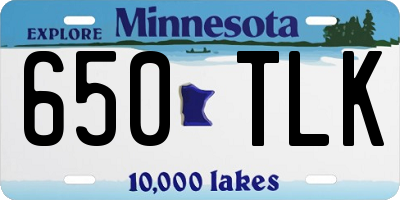 MN license plate 650TLK