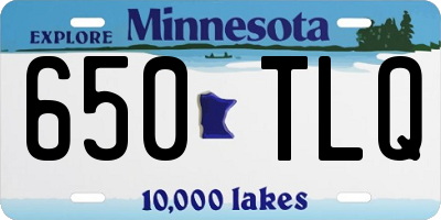 MN license plate 650TLQ